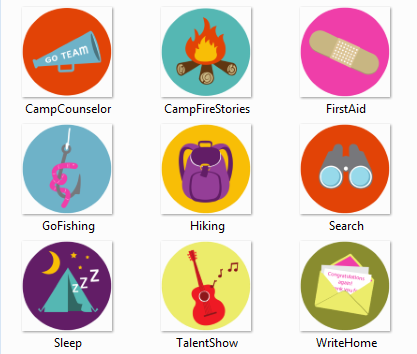 Circle Camping Icons